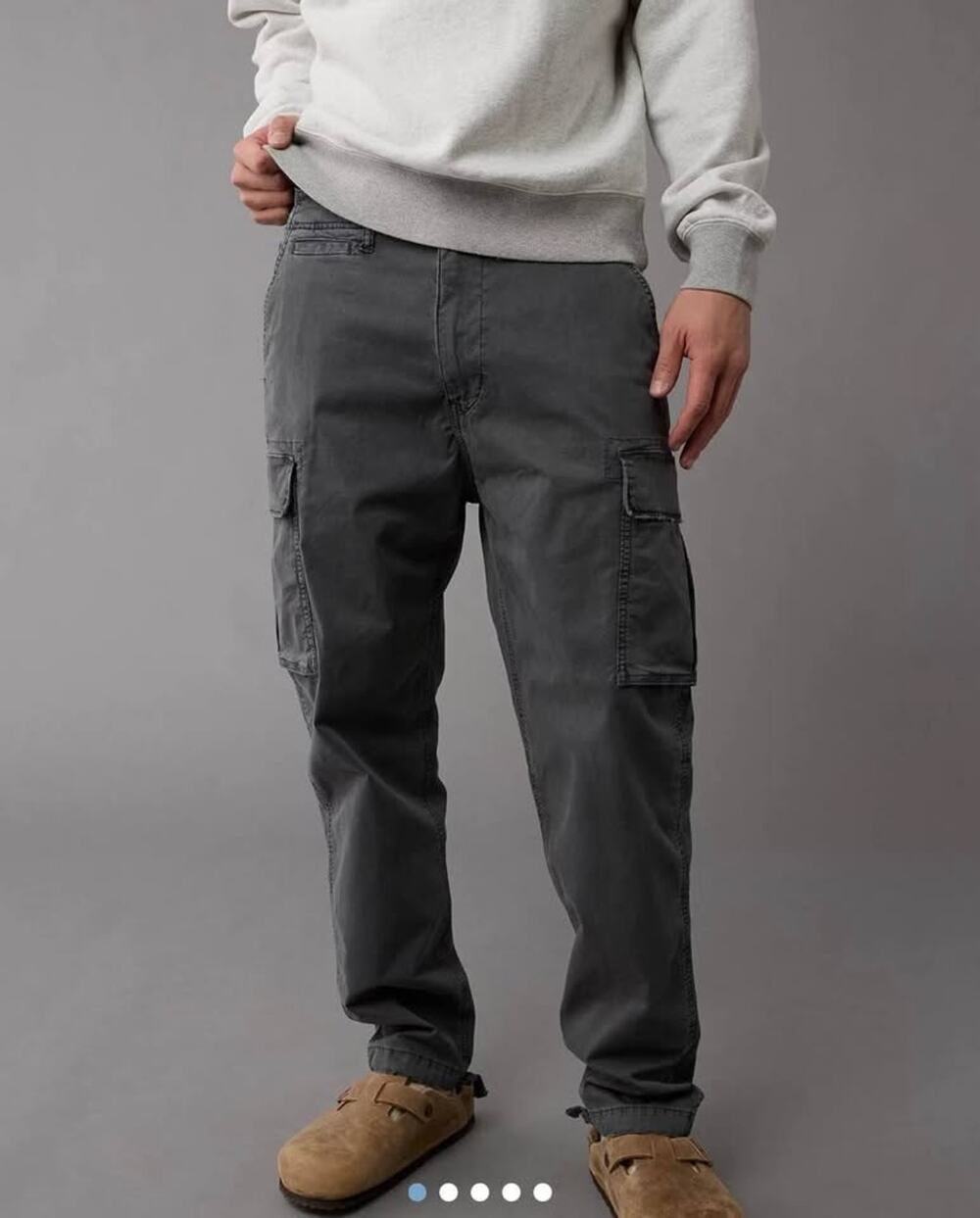 American Eagle Flex Lived In Cargo Pants Olive Green 34x30 Baggy Relaxed Grunge